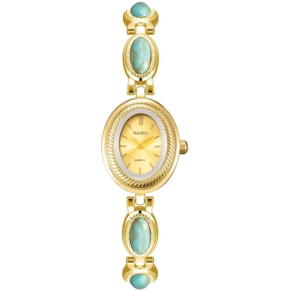 Vintage Blue Turquoise Oval Bracelet Watch